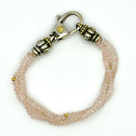 Lagos Rose Quartz Bracelet RARE - Picture 1 of 10